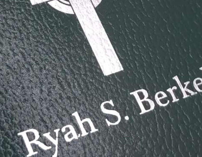 Actual personalization sample for this Bible