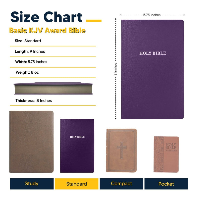 KJV Purple Standard Size Holy Bible Small Print