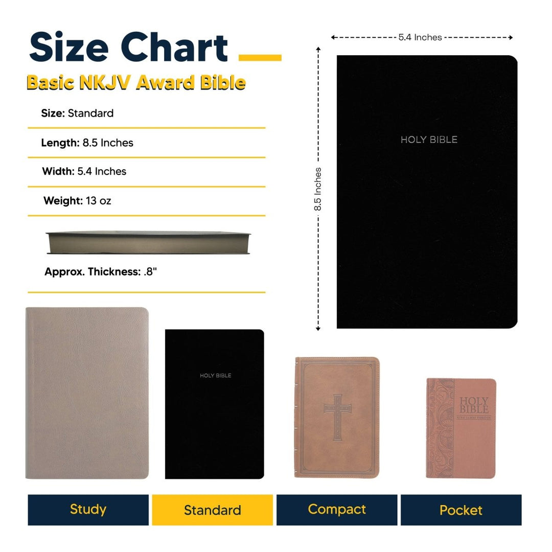 NKJV Black Standard Size Holy Bible Small Print