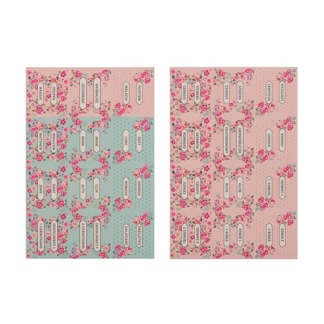 Bible Indexing Tabs Floral Pink/Blue | Shepherds Shelf - Shepherds Shelf