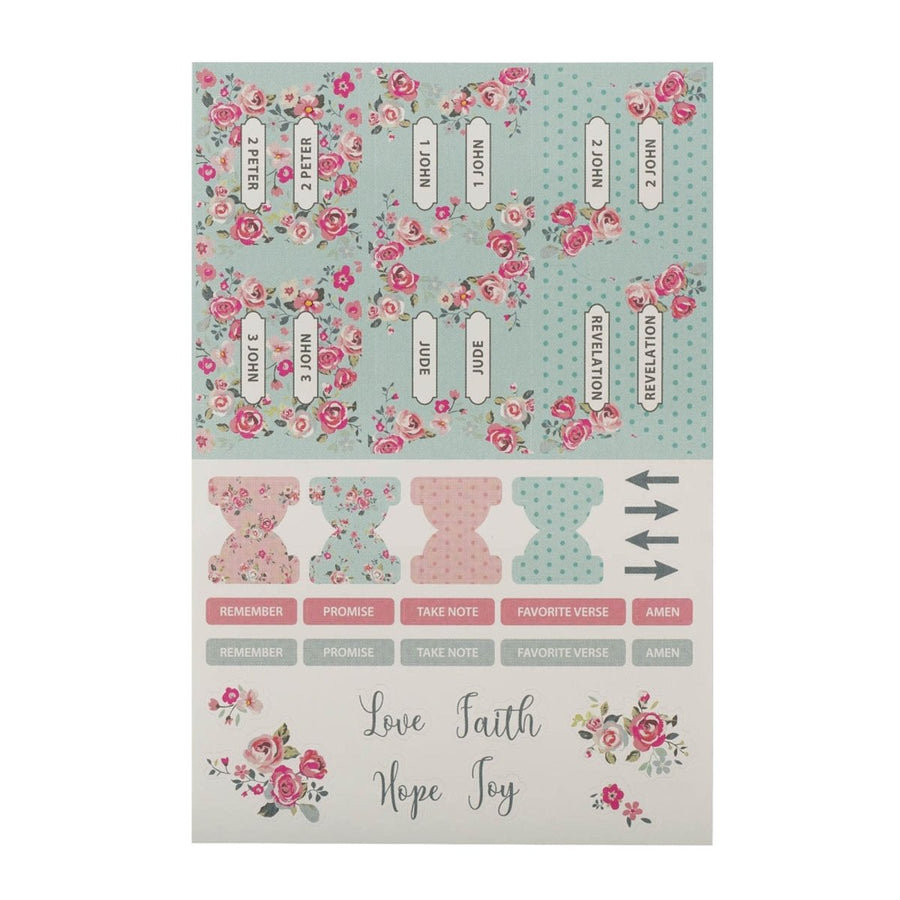 Bible Indexing Tabs Floral Pink/Blue
