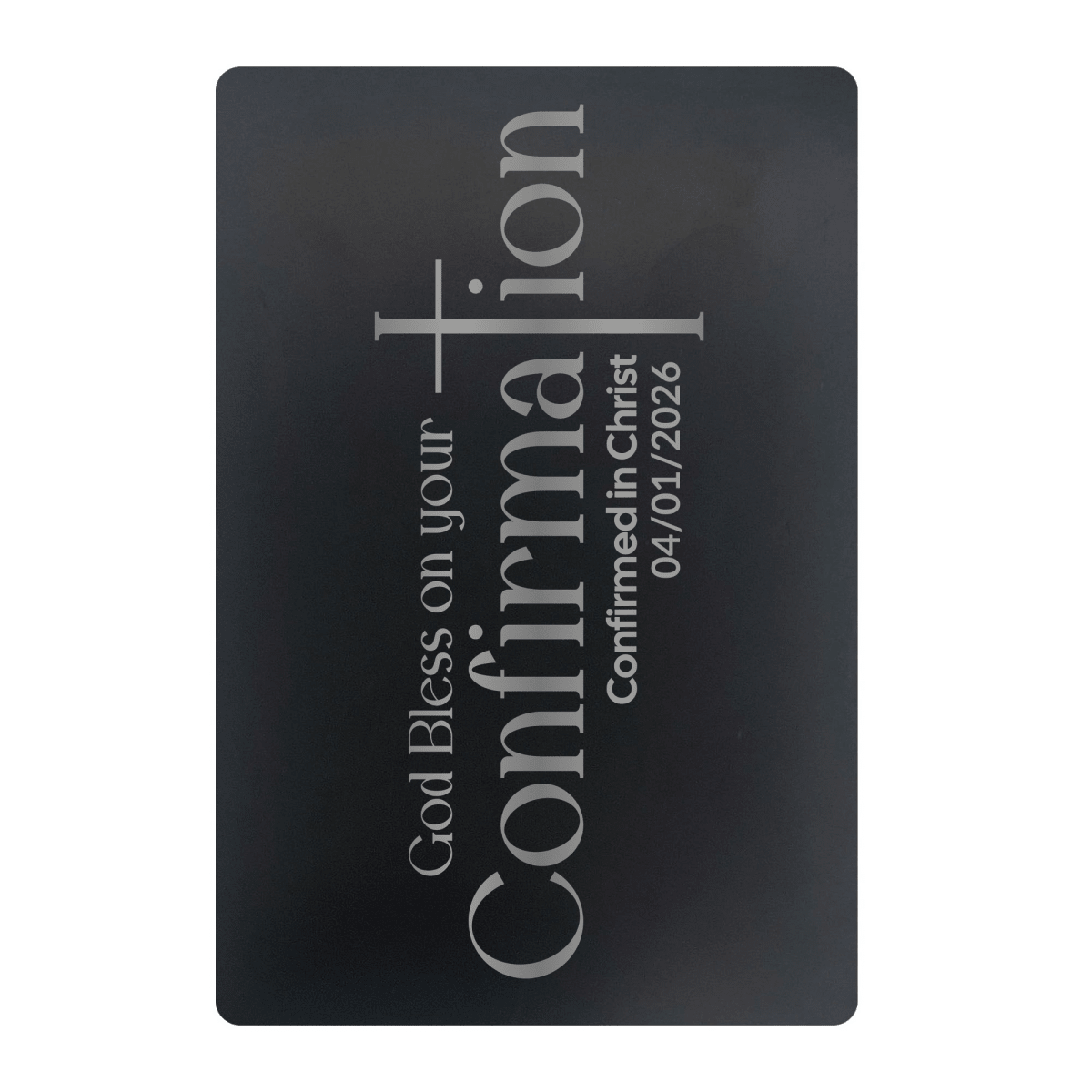 Cross Confirmation Metal Pocket Prayer Card – Christian Gift, Black Engraved Message Card - Shepherds Shelf