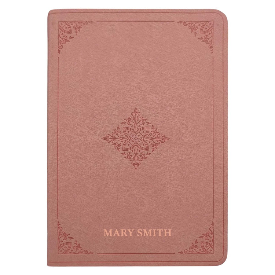 Custom ESV Large Print Holy Bible with Name | Blush Pink Faux Leather | Shepherds Shelf - Shepherds Shelf