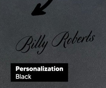 Actual personalization sample for this Bible