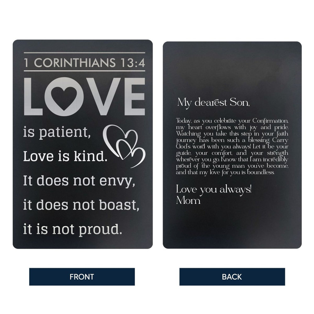 Custom Metal Pocket Prayer and Message Card, Black - Shepherds Shelf