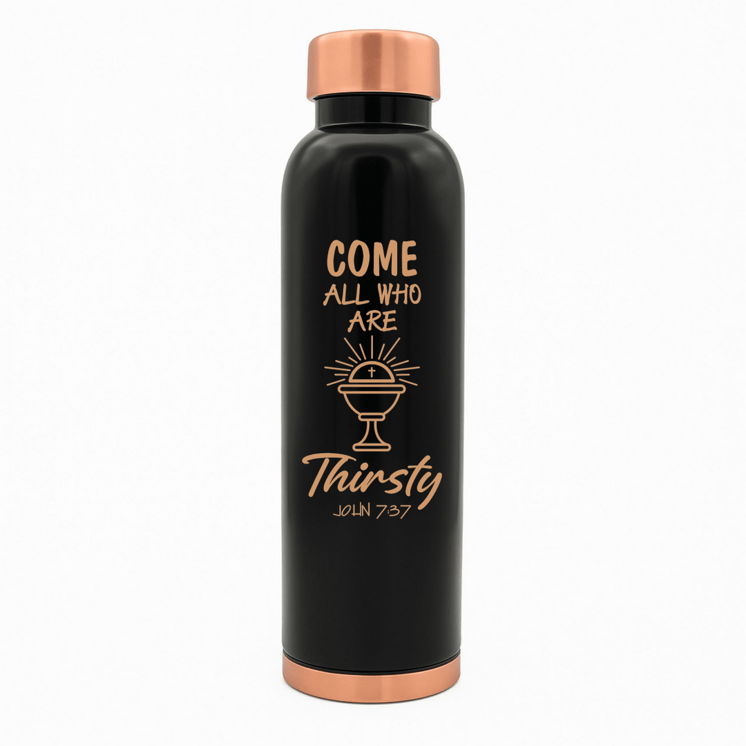 Custom Personalized Copper Water Bottle with John 7:37 and Name | Pure Copper | 33 Oz - Shepherds Shelf