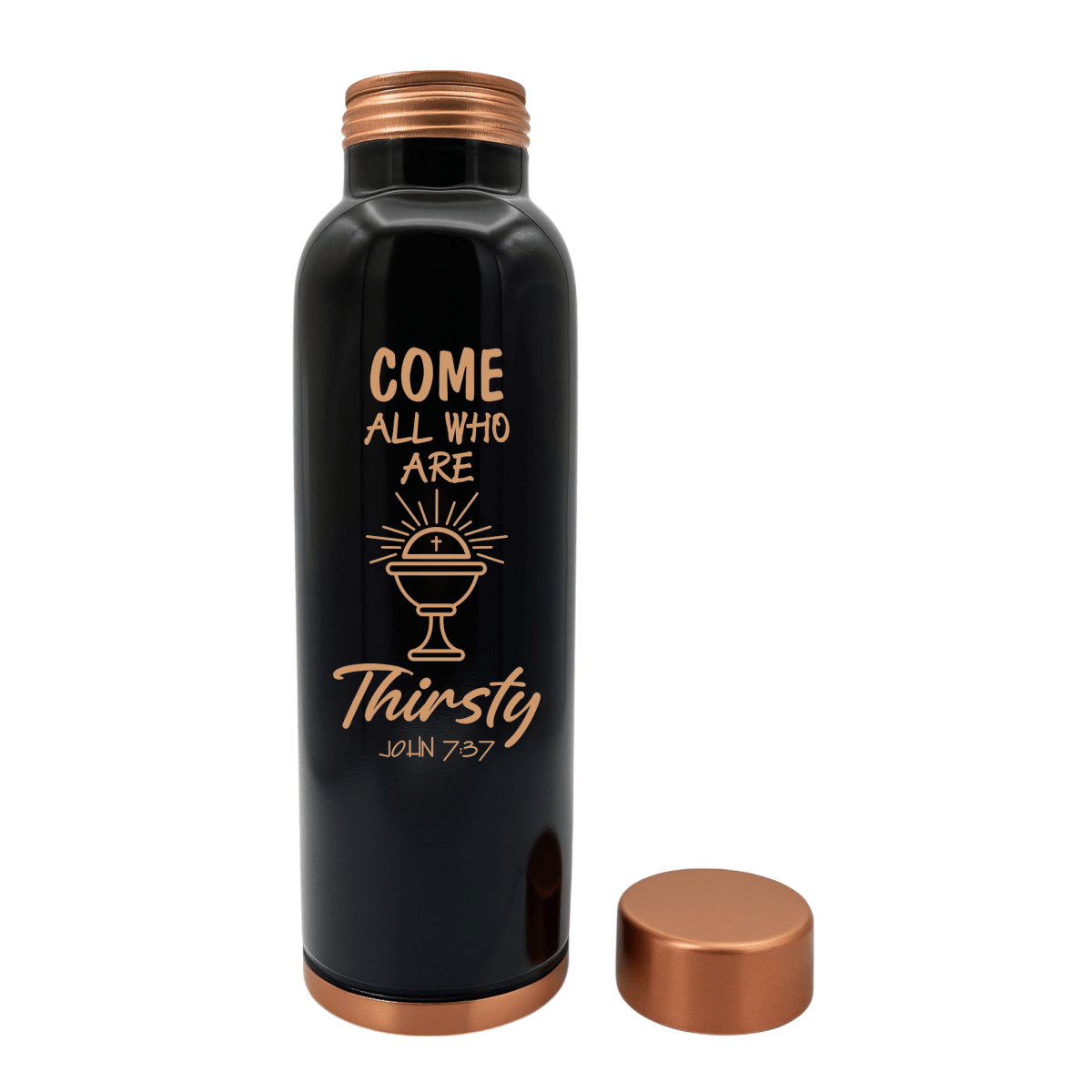 Custom Personalized Copper Water Bottle with John 7:37 and Name | Pure Copper | 33 Oz - Shepherds Shelf