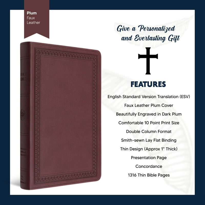 ESV Purple Plum Standard Size Holy Bible Large Print | Be the Light