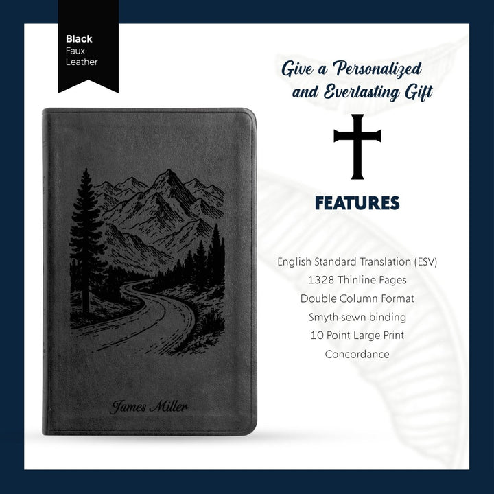 ESV Black Standard Size Thinline Holy Bible Large Print | The Highway of Holiness - Shepherds Shelf