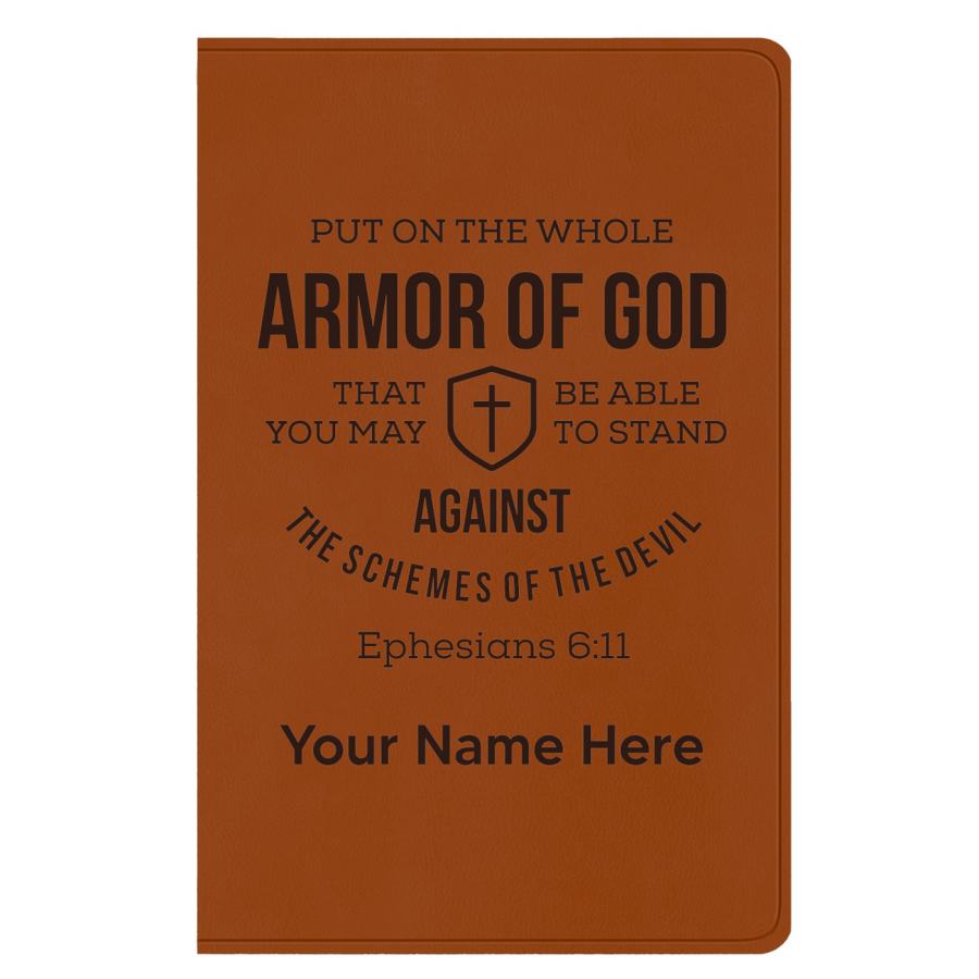 ESV Faux Leather Bible Large Full Cover Ephesians 6:11 Design | Shepherds Shelf - Shepherds Shelf
