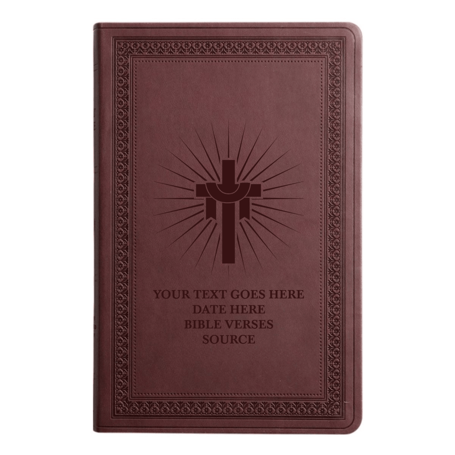 ESV Large Print Bible Full Cover Cross with Sun Rays | Purple Plum Faux Leather | Shepherds Shelf - Shepherds Shelf