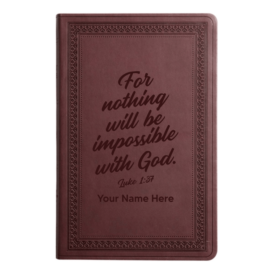 ESV Large Print Bible Full Cover Luke 1:37 | Purple Plum Faux Leather | Shepherds Shelf - Shepherds Shelf