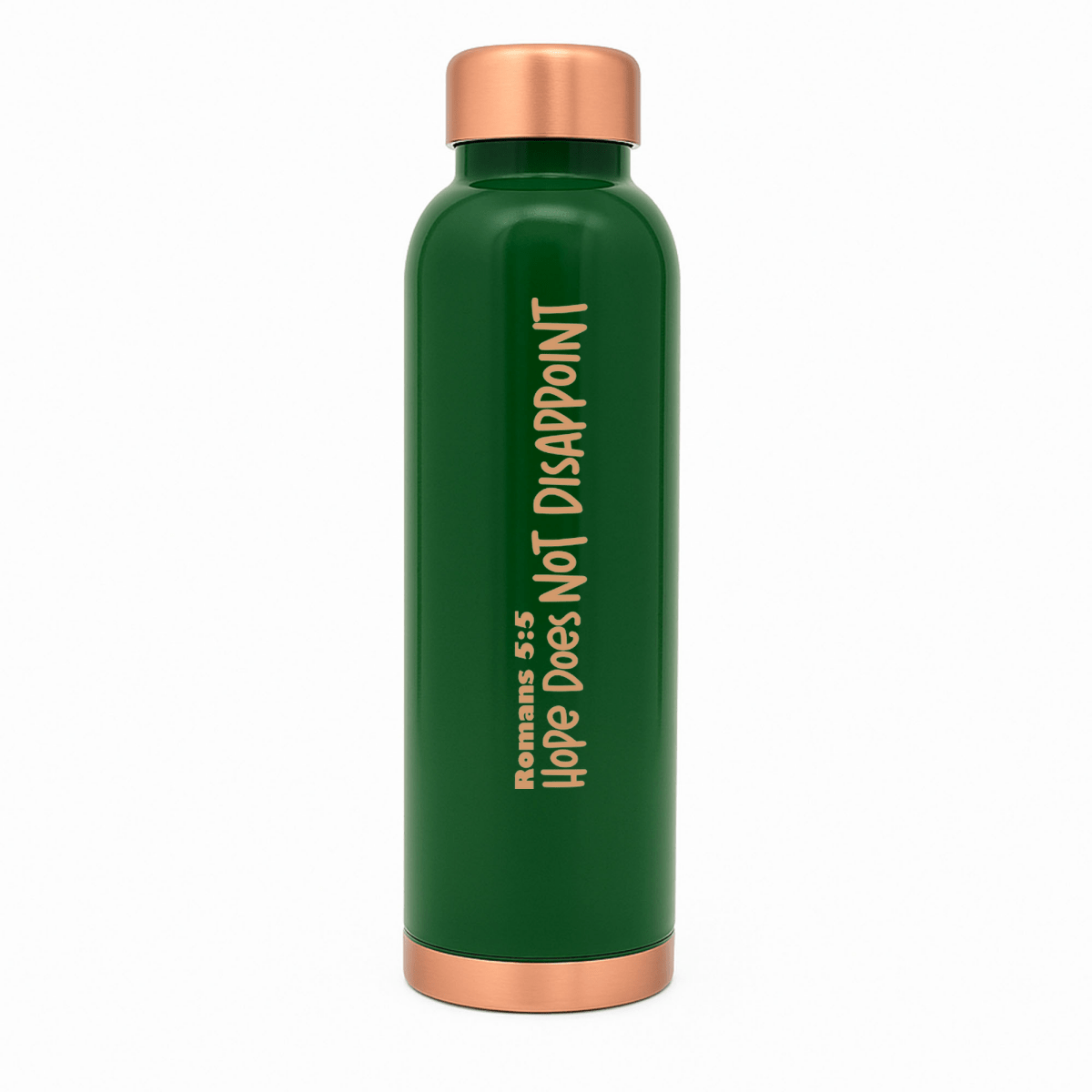 Hope Does Not Disappoint Customized Copper Water Bottle Romans 5:5 and Your Name | Pure Copper | 33 Oz - Shepherds Shelf