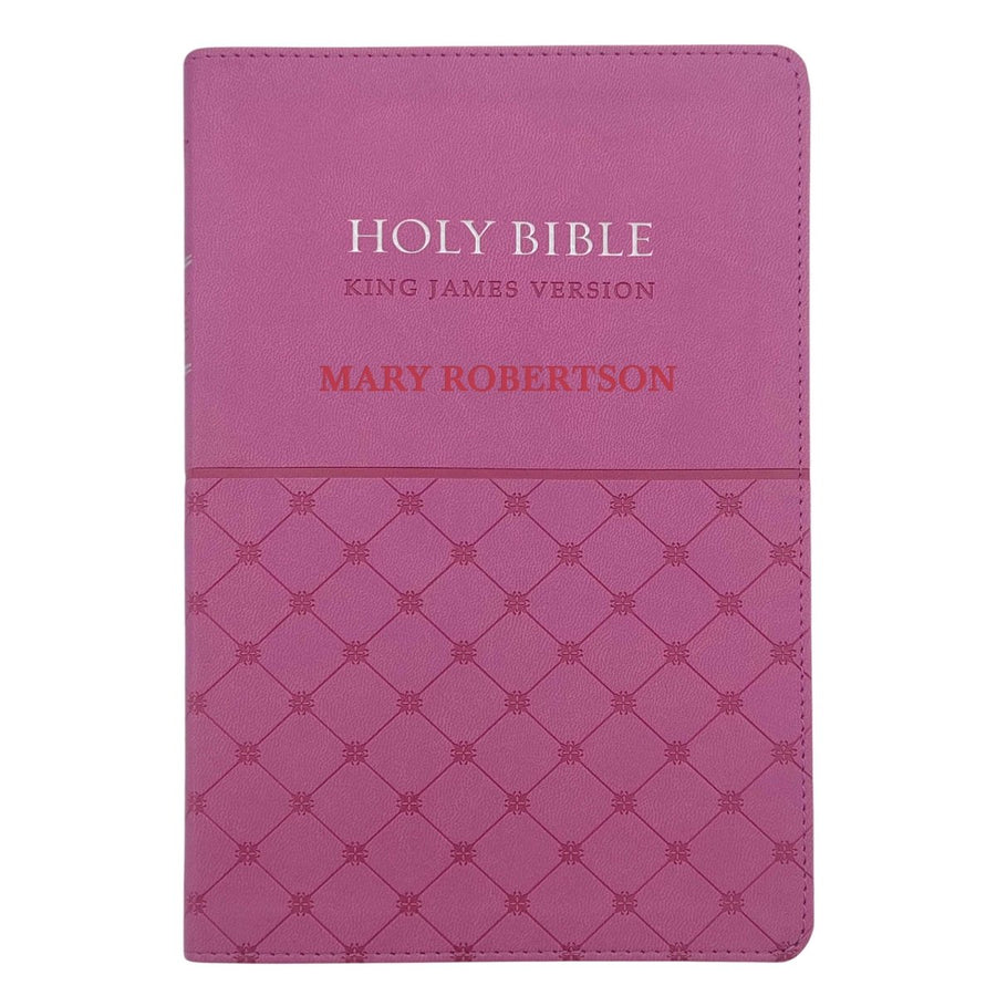 KJV Pink Standard Size Holy Bible Small Print Faux Leather Lay Flat Cover - Shepherds Shelf