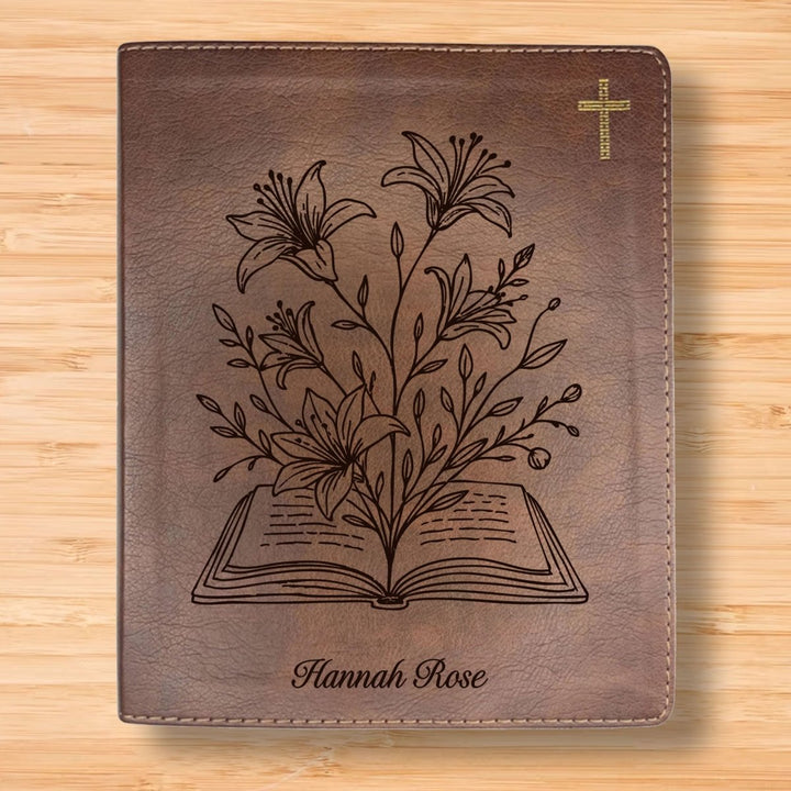 NIV Brown Standard Size Notetaking Holy Bible Medium Print | Blooming Flowers - Shepherds Shelf