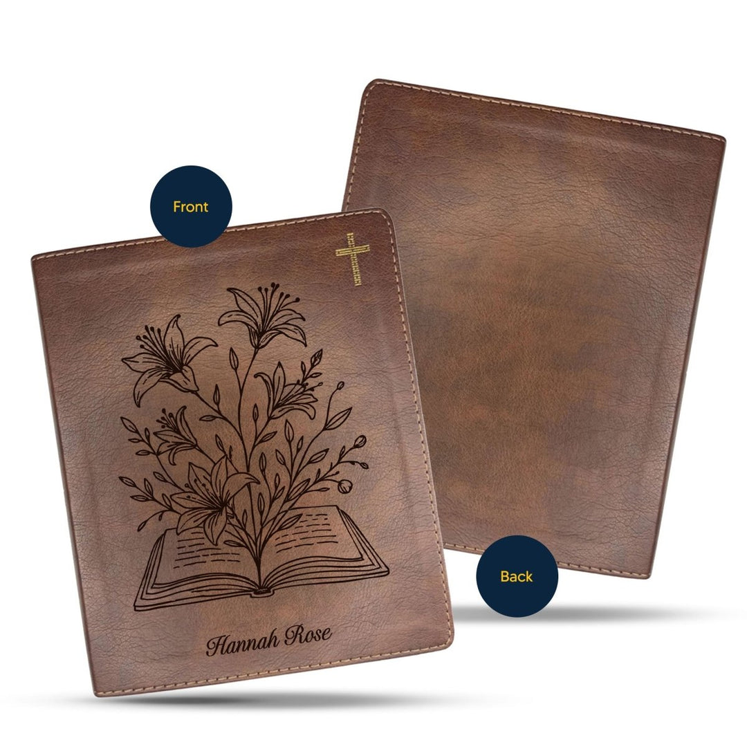 NIV Brown Standard Size Notetaking Holy Bible Medium Print | Blooming Flowers - Shepherds Shelf