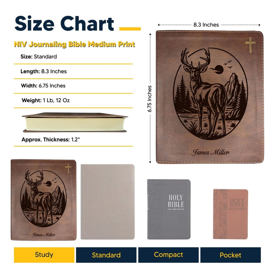 NIV Brown Standard Size Notetaking Holy Bible Medium Print | Buck - Shepherds Shelf