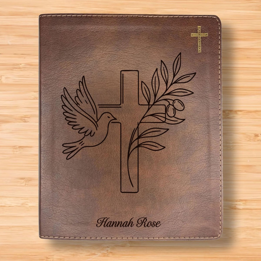 NIV Brown Standard Size Notetaking Holy Bible Medium Print | Dove + Cross and Olive - Shepherds Shelf