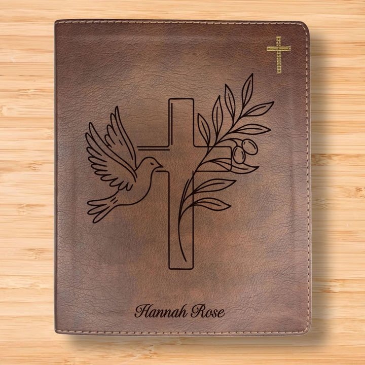 NIV Brown Standard Size Notetaking Holy Bible Medium Print | Dove + Cross and Olive - Shepherds Shelf