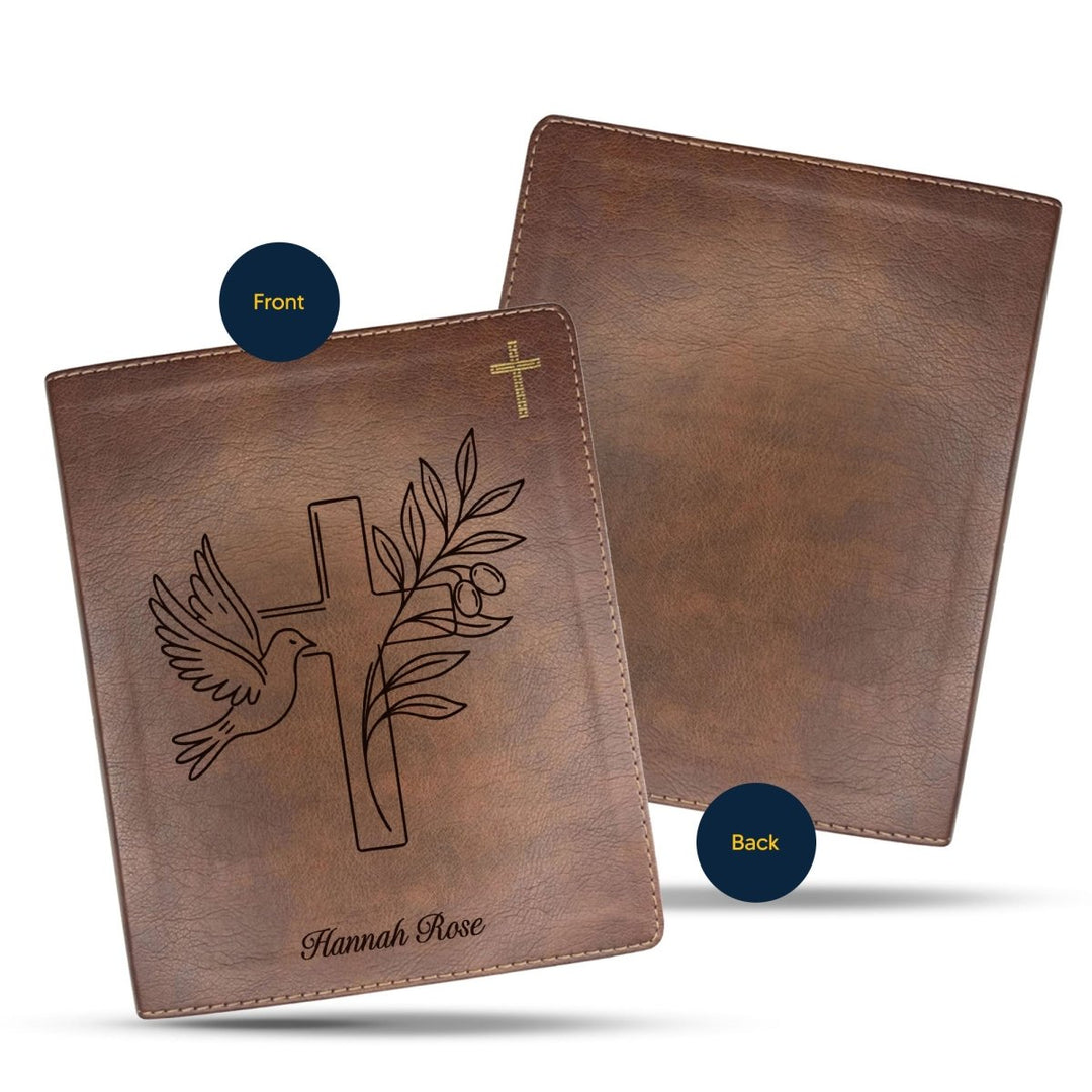 NIV Brown Standard Size Notetaking Holy Bible Medium Print | Dove + Cross and Olive - Shepherds Shelf
