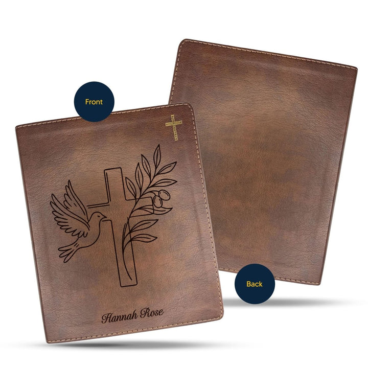 NIV Brown Standard Size Notetaking Holy Bible Medium Print | Dove + Cross and Olive - Shepherds Shelf