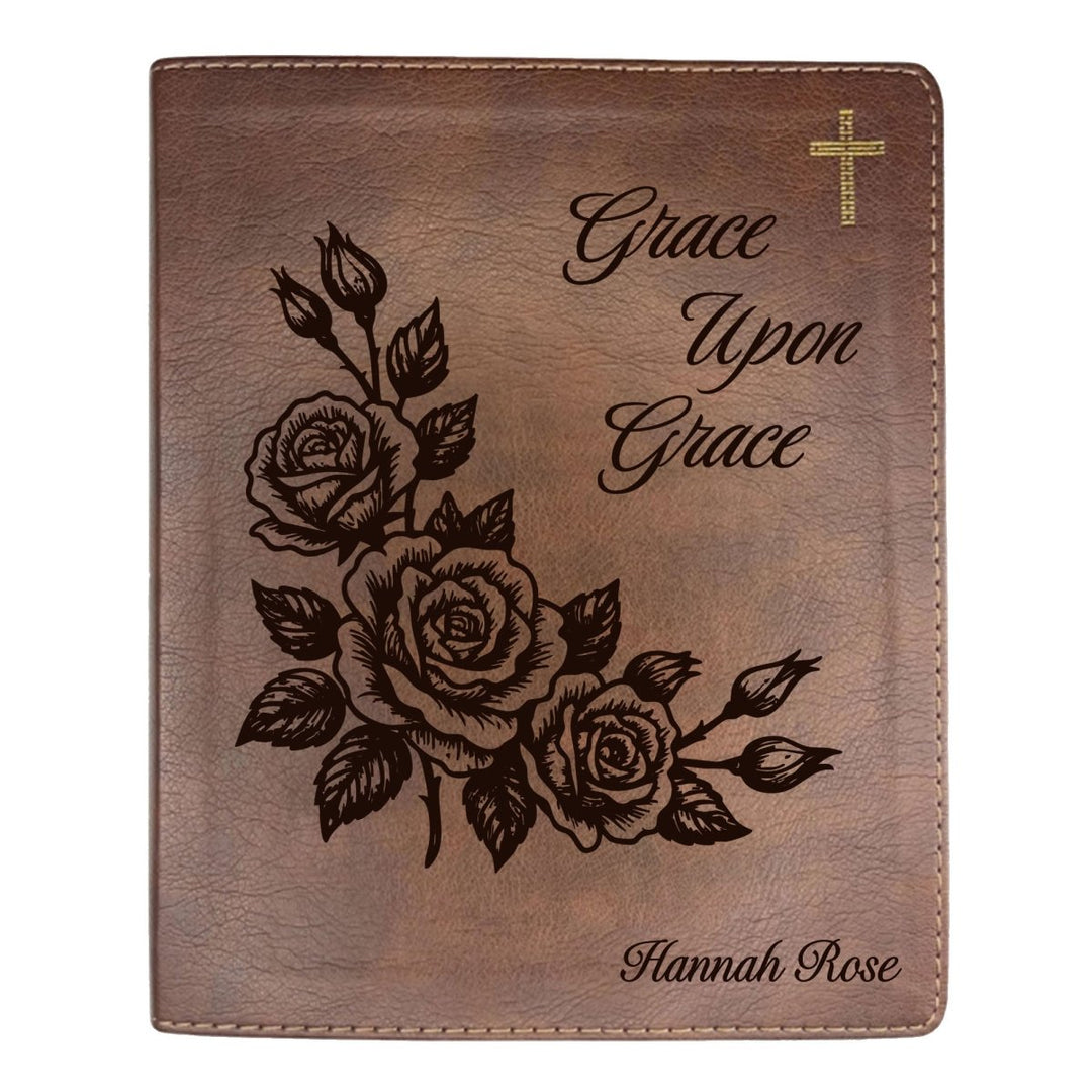 NIV Brown Standard Size Notetaking Holy Bible Medium Print | Framed Roses - Shepherds Shelf