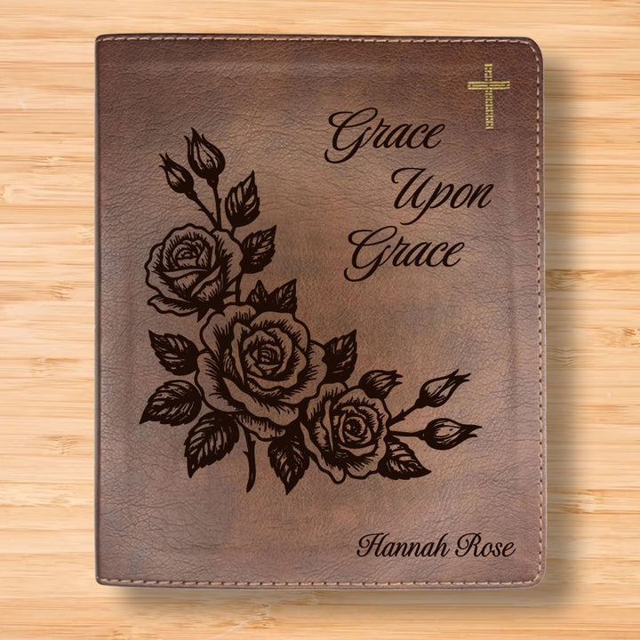 NIV Brown Standard Size Notetaking Holy Bible Medium Print | Framed Roses - Shepherds Shelf