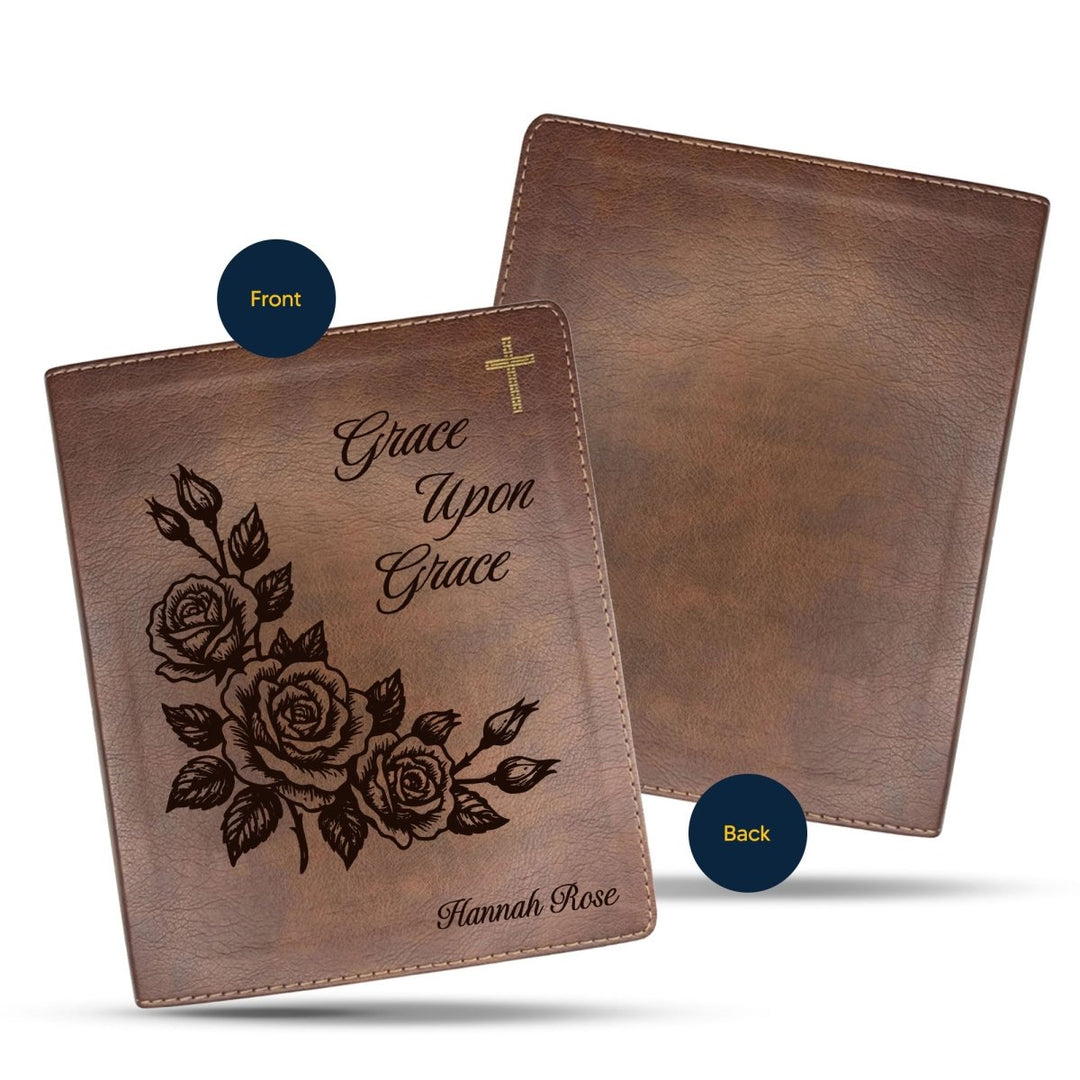 NIV Brown Standard Size Notetaking Holy Bible Medium Print | Framed Roses - Shepherds Shelf