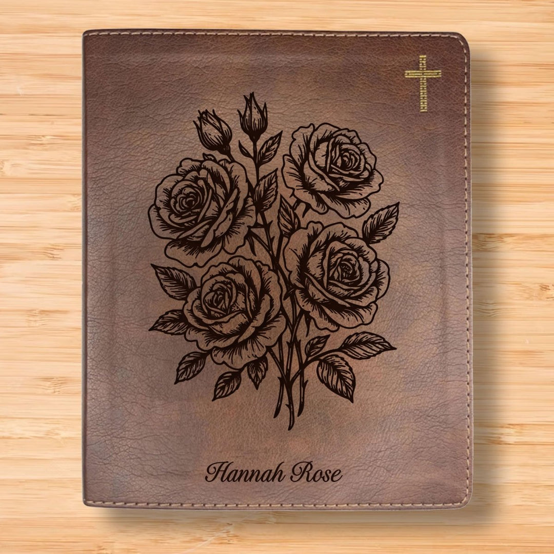 NIV Brown Standard Size Notetaking Holy Bible Medium Print | Roses - Shepherds Shelf