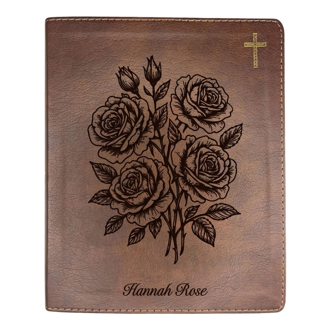 NIV Brown Standard Size Notetaking Holy Bible Medium Print | Roses - Shepherds Shelf