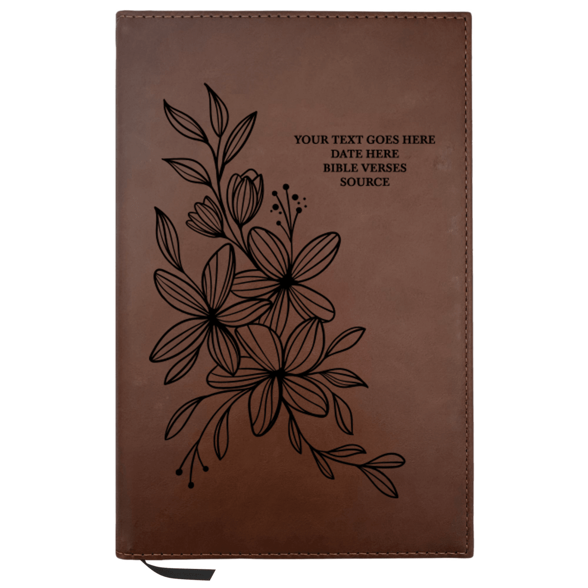 Personalized Brown Leatherette Journal Notebook | Hyacinth - Shepherds Shelf