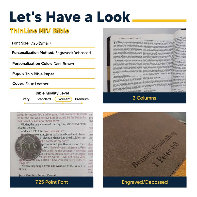 NLT Brown Tan Standard Size Holy Bible Small Print