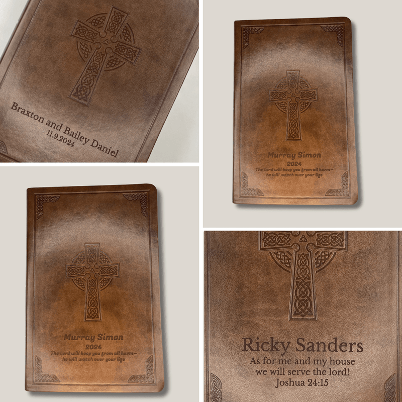 CSB Brown Standard Size Holy Bible Large Print Size | Cross Celtic