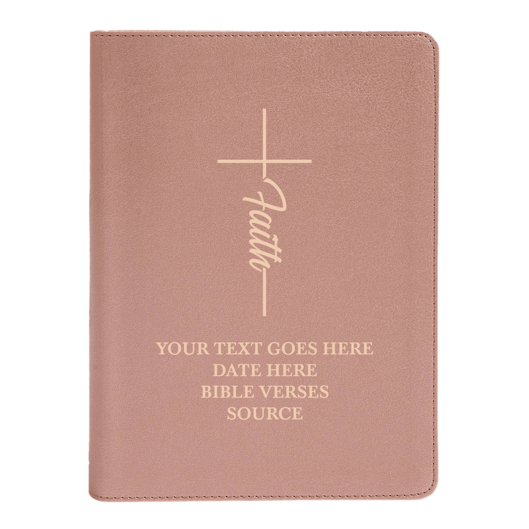 Personalized CSB She Reads Truth Community Study Bible Faux Leather Medium Print Size Rose Gold with FULL COVER Cross With Faith Cross Design | Shepherds Shelf - Shepherds Shelf