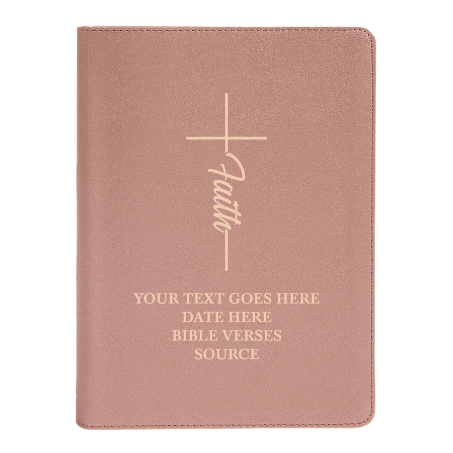 Personalized CSB She Reads Truth Community Study Bible Faux Leather Medium Print Size Rose Gold with FULL COVER Cross With Faith Cross Design | Shepherds Shelf - Shepherds Shelf