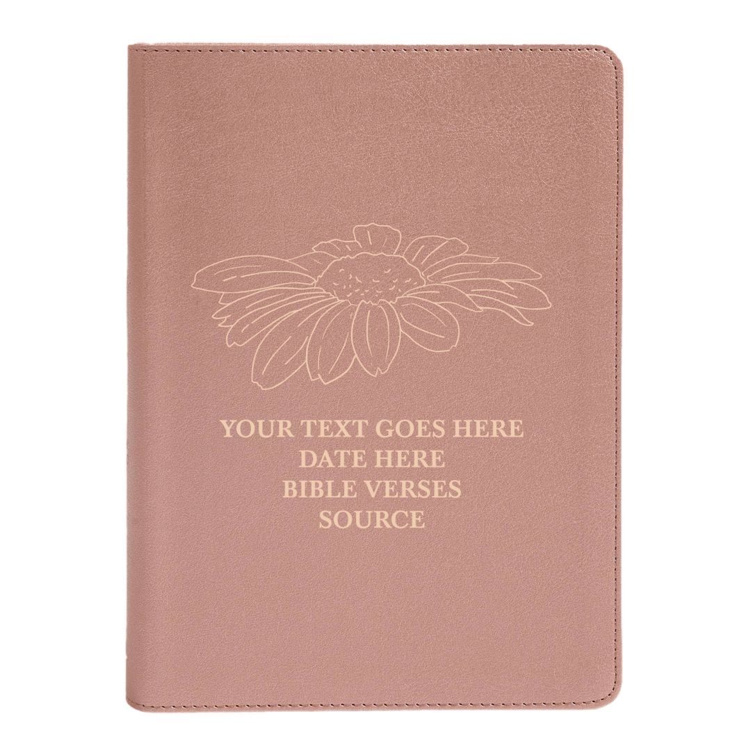 Personalized CSB She Reads Truth Community Study Bible Faux Leather Medium Print Size Rose Gold with FULL COVER Daisy Design | Shepherds Shelf - Shepherds Shelf