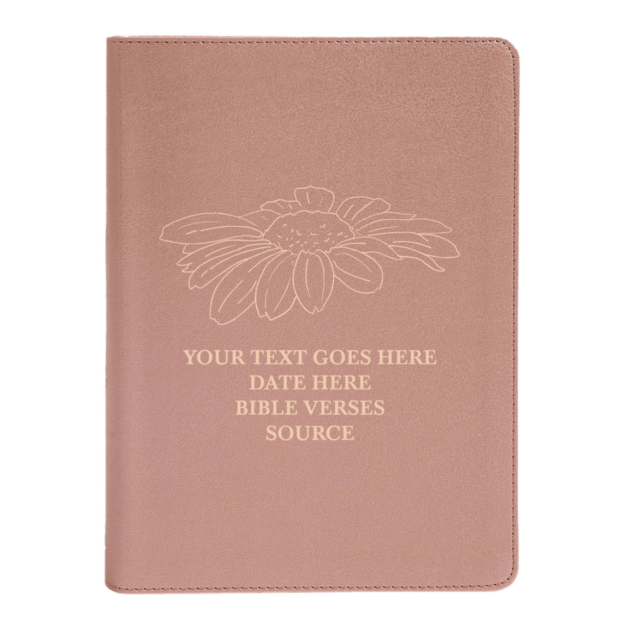 Personalized CSB She Reads Truth Community Study Bible Faux Leather Medium Print Size Rose Gold with FULL COVER Daisy Design | Shepherds Shelf - Shepherds Shelf