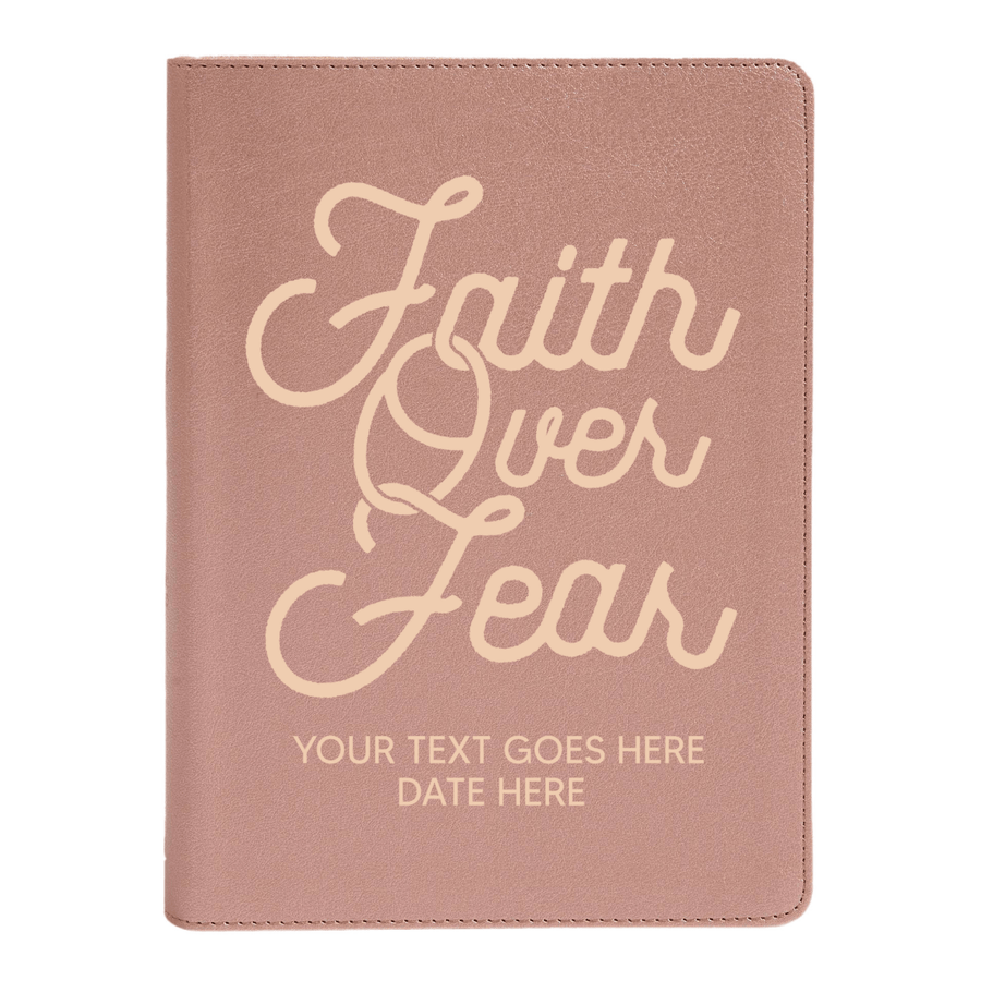Personalized CSB She Reads Truth Community Study Bible Faux Leather Medium Print Size Rose Gold with FULL COVER Faith over Fear Design | Shepherds Shelf - Shepherds Shelf