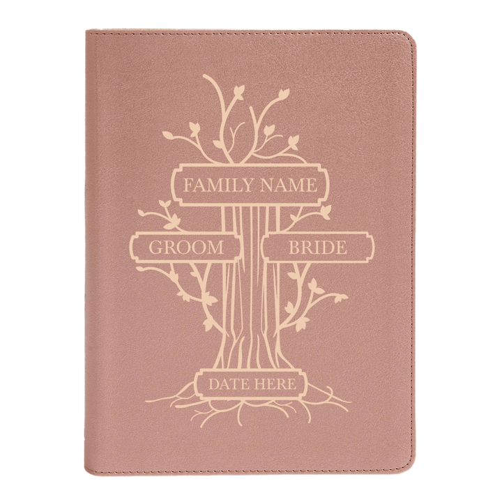 Personalized CSB She Reads Truth Community Study Bible Faux Leather Medium Print Size Rose Gold with FULL COVER Family Tree Design | Shepherds Shelf - Shepherds Shelf