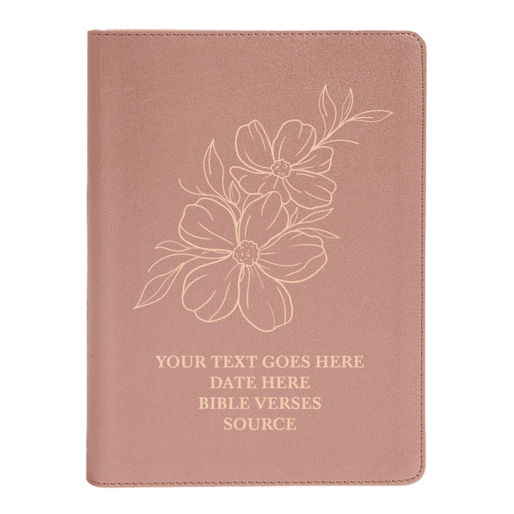 Personalized CSB She Reads Truth Community Study Bible Faux Leather Medium Print Size Rose Gold with FULL COVER Floral Jasmine Design | Shepherds Shelf - Shepherds Shelf