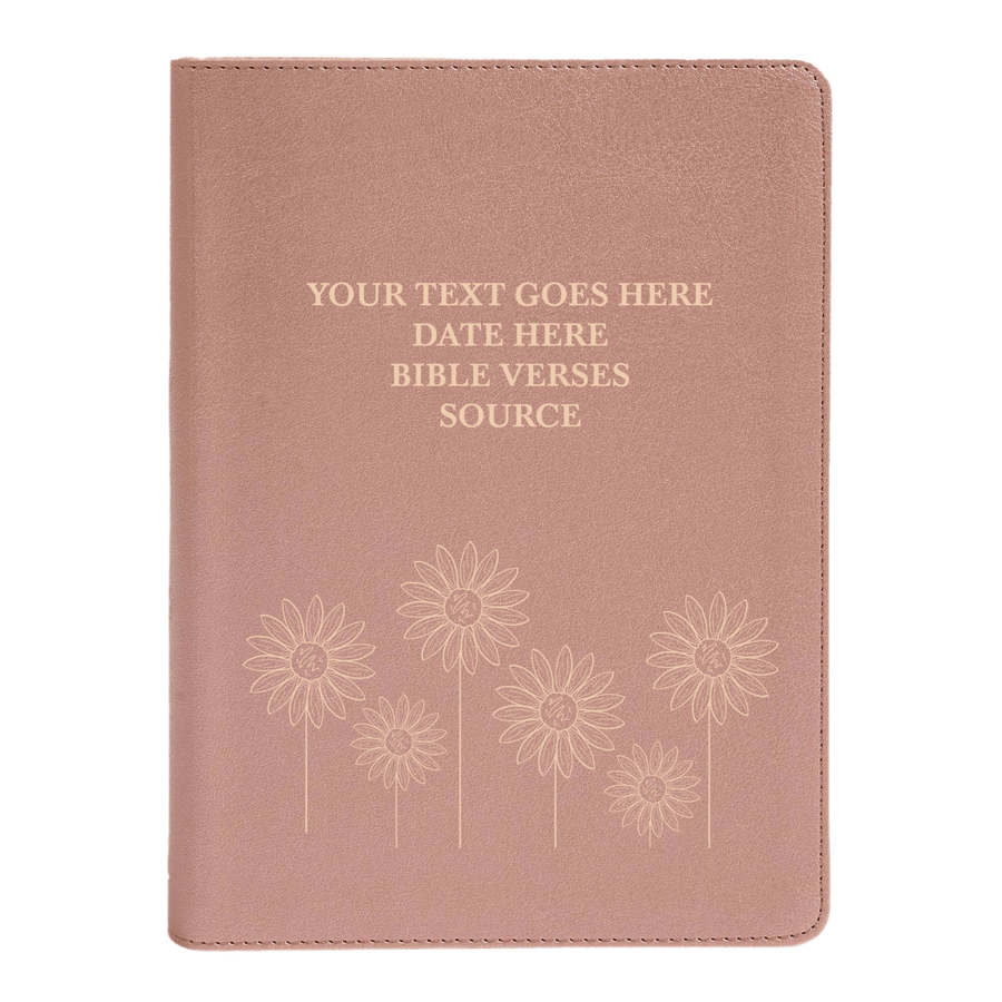 Personalized CSB She Reads Truth Community Study Bible Faux Leather Medium Print Size Rose Gold with FULL COVER Floral Sun Flower Design | Shepherds Shelf - Shepherds Shelf