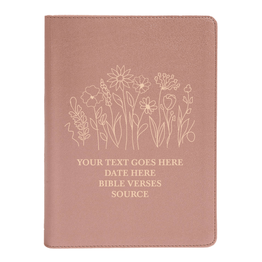 Personalized CSB She Reads Truth Community Study Bible Faux Leather Medium Print Size Rose Gold with FULL COVER Garden Design | Shepherds Shelf - Shepherds Shelf