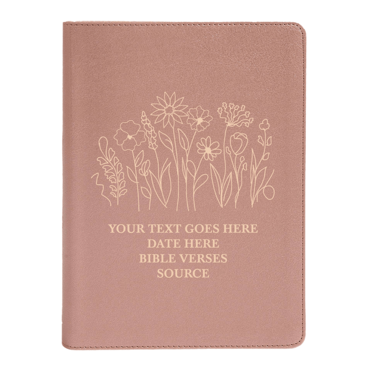 Personalized CSB She Reads Truth Community Study Bible Faux Leather Medium Print Size Rose Gold with FULL COVER Garden Design | Shepherds Shelf - Shepherds Shelf