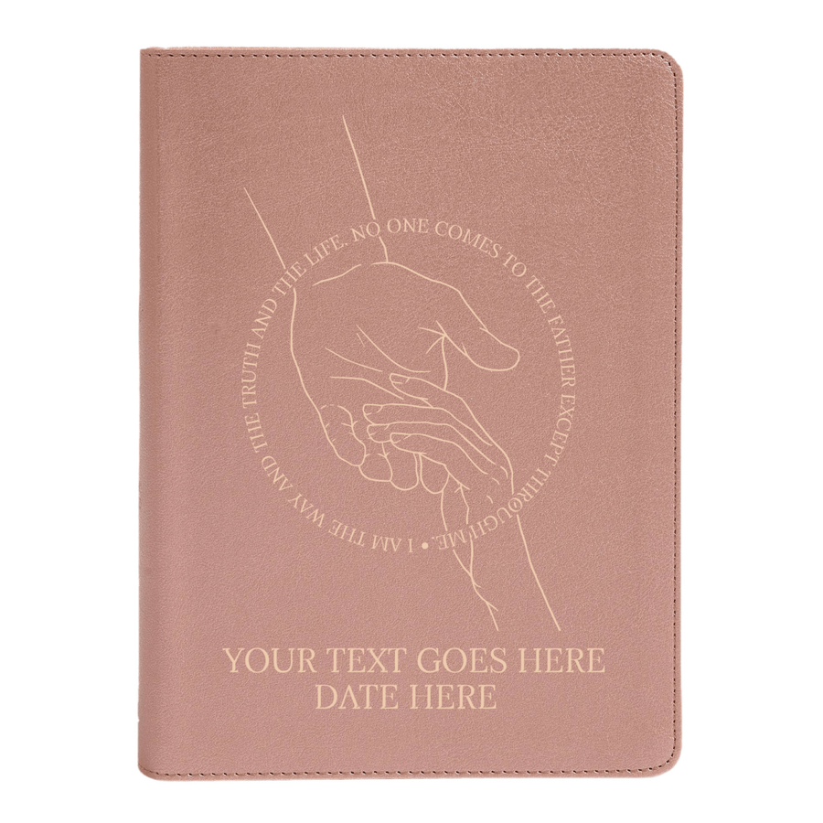 Personalized CSB She Reads Truth Community Study Bible Faux Leather Medium Print Size Rose Gold with FULL COVER Helping Hand Design | Shepherds Shelf - Shepherds Shelf