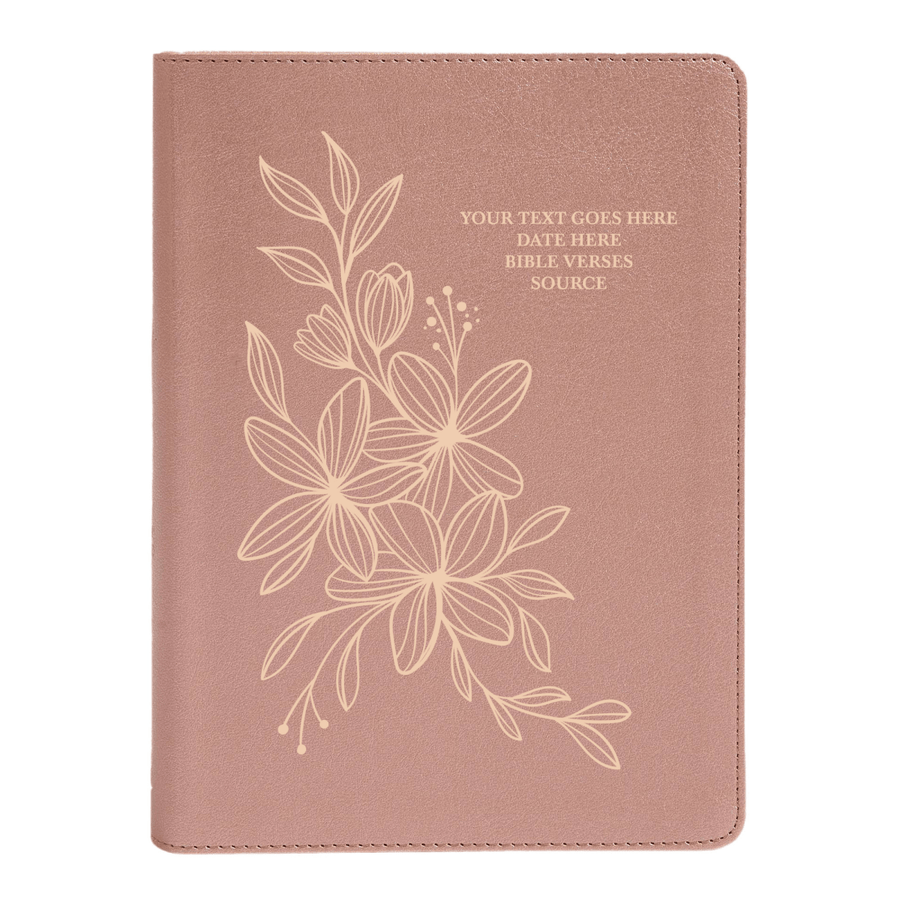 Personalized CSB She Reads Truth Community Study Bible Faux Leather Medium Print Size Rose Gold with FULL COVER Hyacinth Design | Shepherds Shelf - Shepherds Shelf