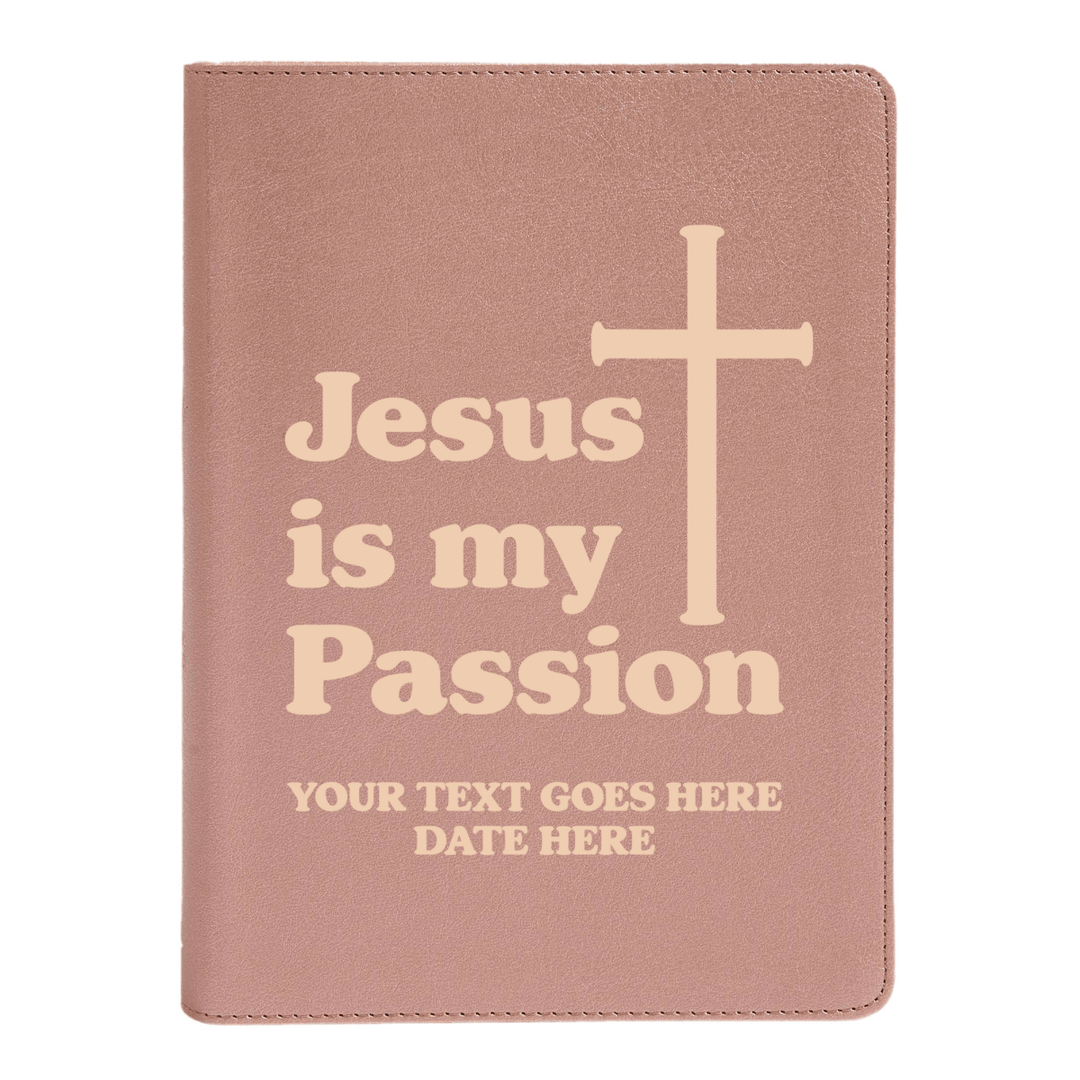 Personalized CSB She Reads Truth Community Study Bible Faux Leather Medium Print Size Rose Gold with FULL COVER Jesus is my Passion Design | Shepherds Shelf - Shepherds Shelf