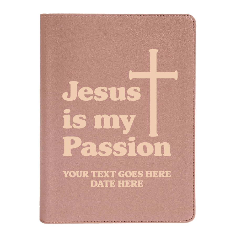 Personalized CSB She Reads Truth Community Study Bible Faux Leather Medium Print Size Rose Gold with FULL COVER Jesus is my Passion Design | Shepherds Shelf - Shepherds Shelf
