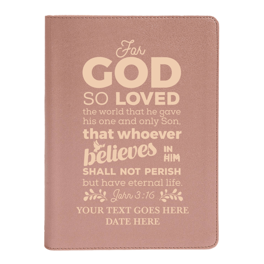 Personalized CSB She Reads Truth Community Study Bible Faux Leather Medium Print Size Rose Gold with FULL COVER John 3:16 Design | Shepherds Shelf - Shepherds Shelf