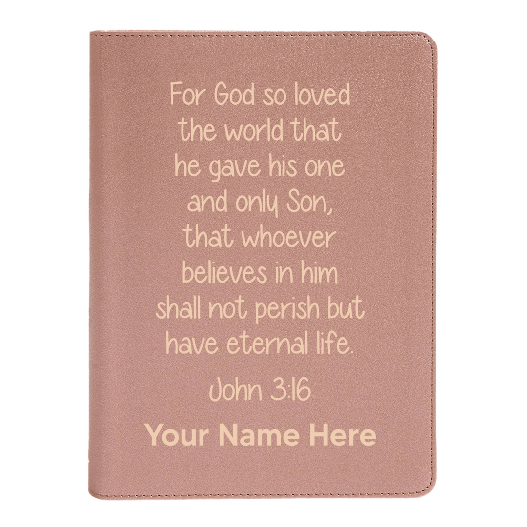 Personalized CSB She Reads Truth Community Study Bible Faux Leather Medium Print Size Rose Gold with FULL COVER John 3:16_Study 1 Design | Shepherds Shelf - Shepherds Shelf