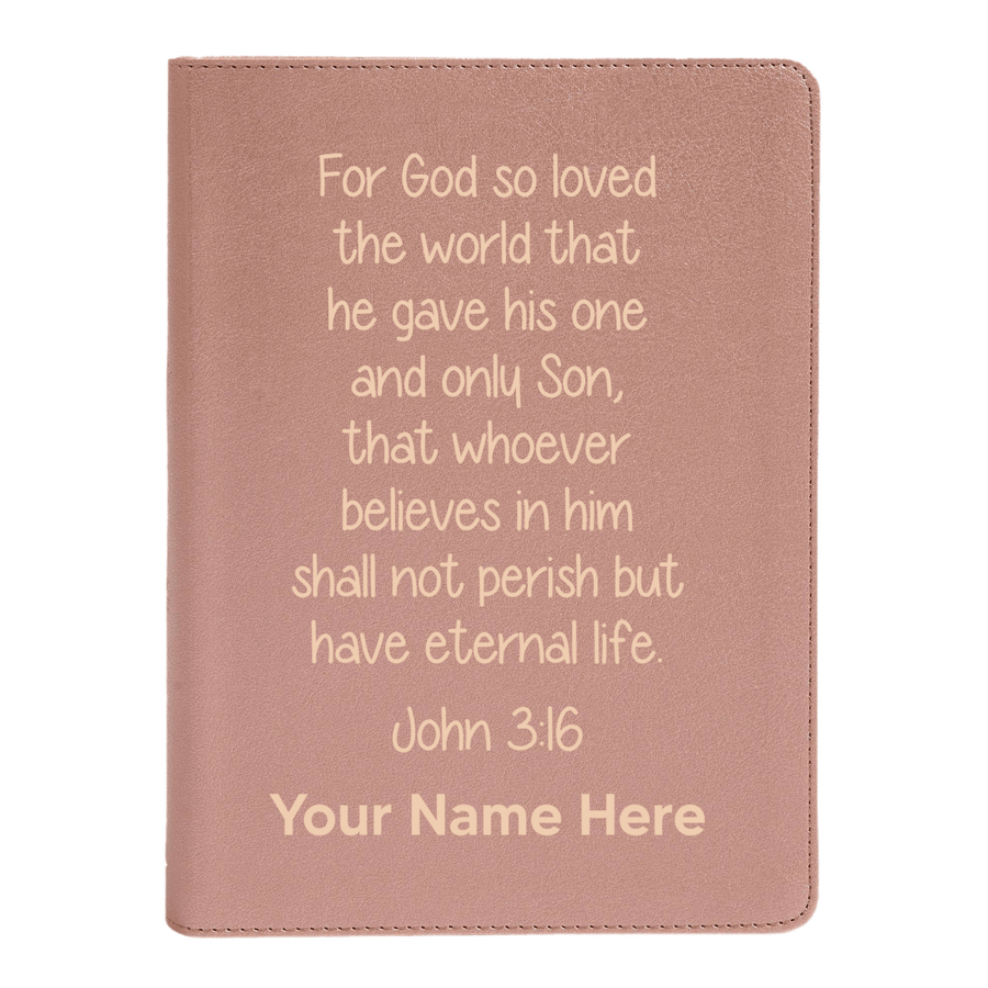 Personalized CSB She Reads Truth Community Study Bible Faux Leather Medium Print Size Rose Gold with FULL COVER John 3:16_Study 1 Design | Shepherds Shelf - Shepherds Shelf
